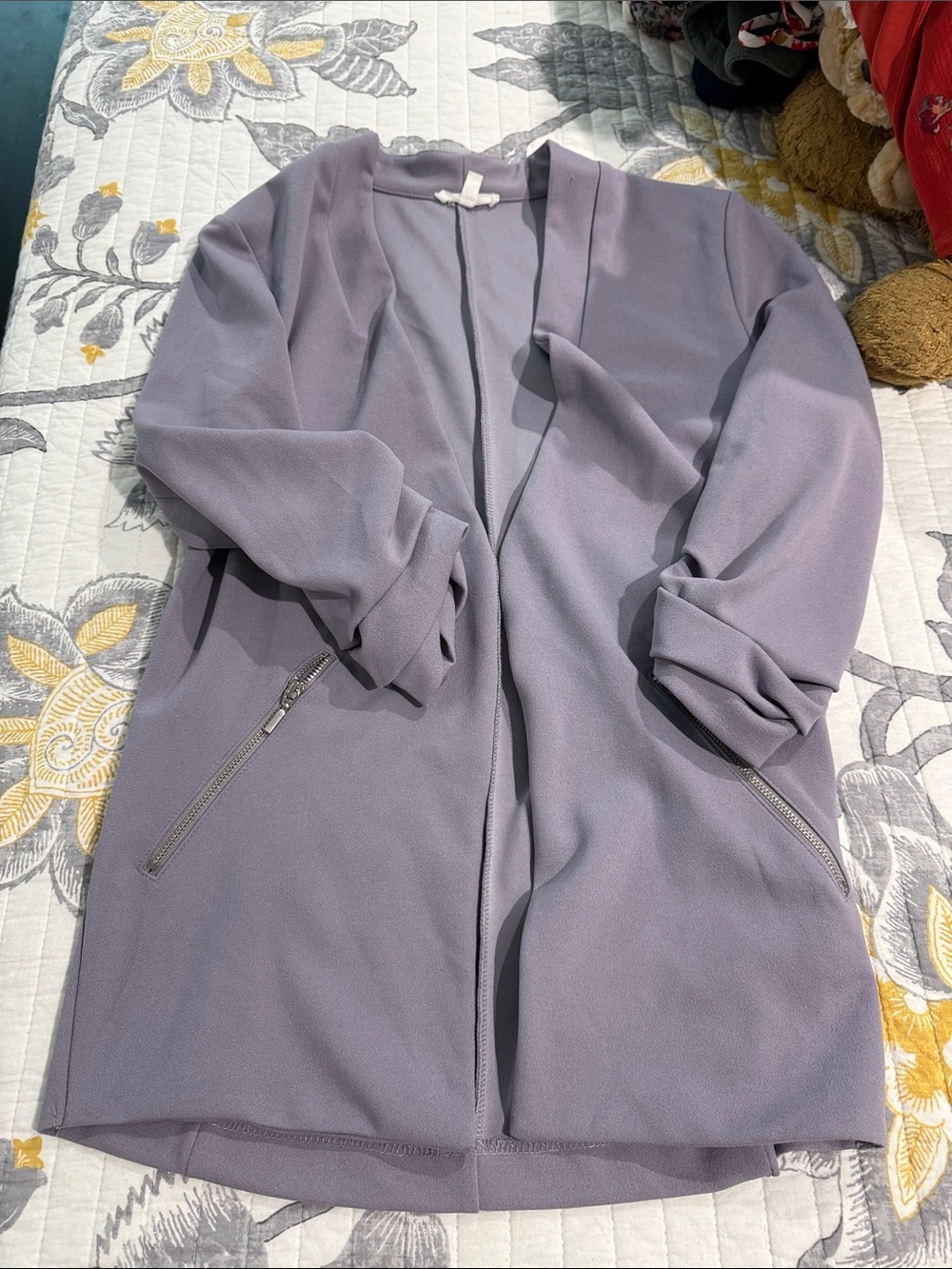 Maurices Lavender Open-Front Longline Trench Coat